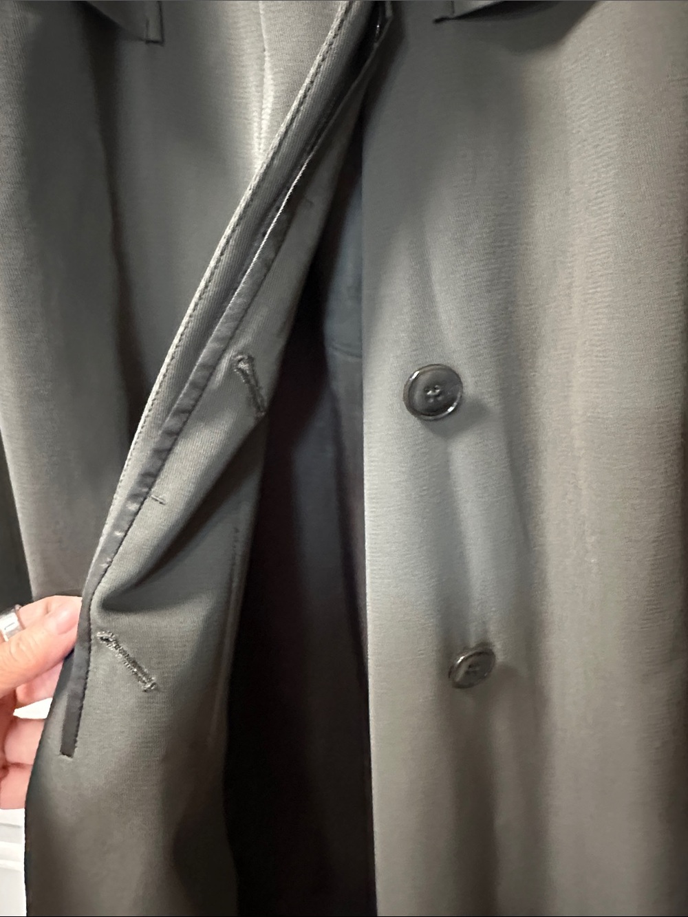 Reiss Dark Gray Tie-Waist Trench Coat. Fully lined and in beautiful shape! - Picture 3 of 7